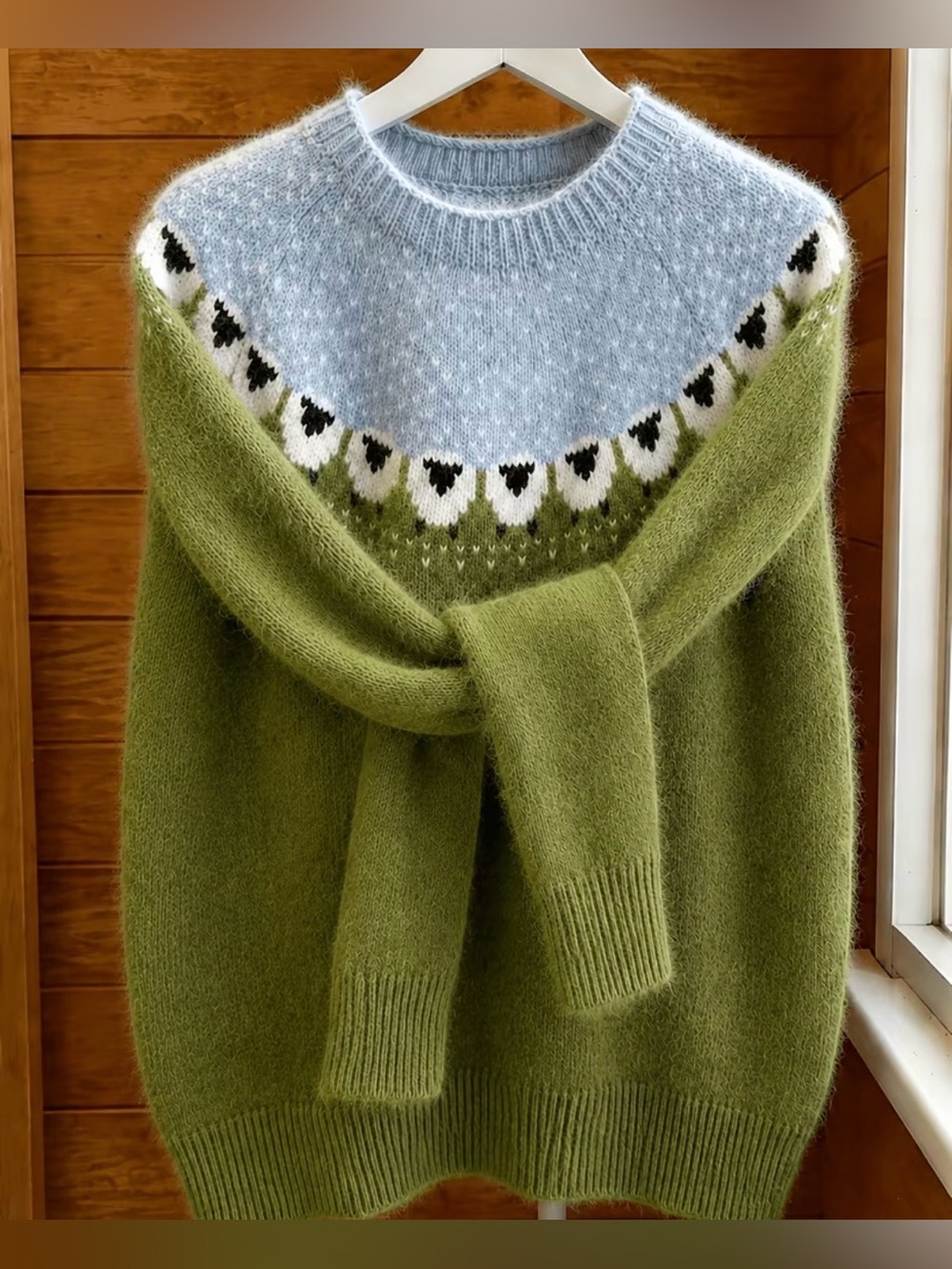 New Sheep Fair Isle Style Sweater Large